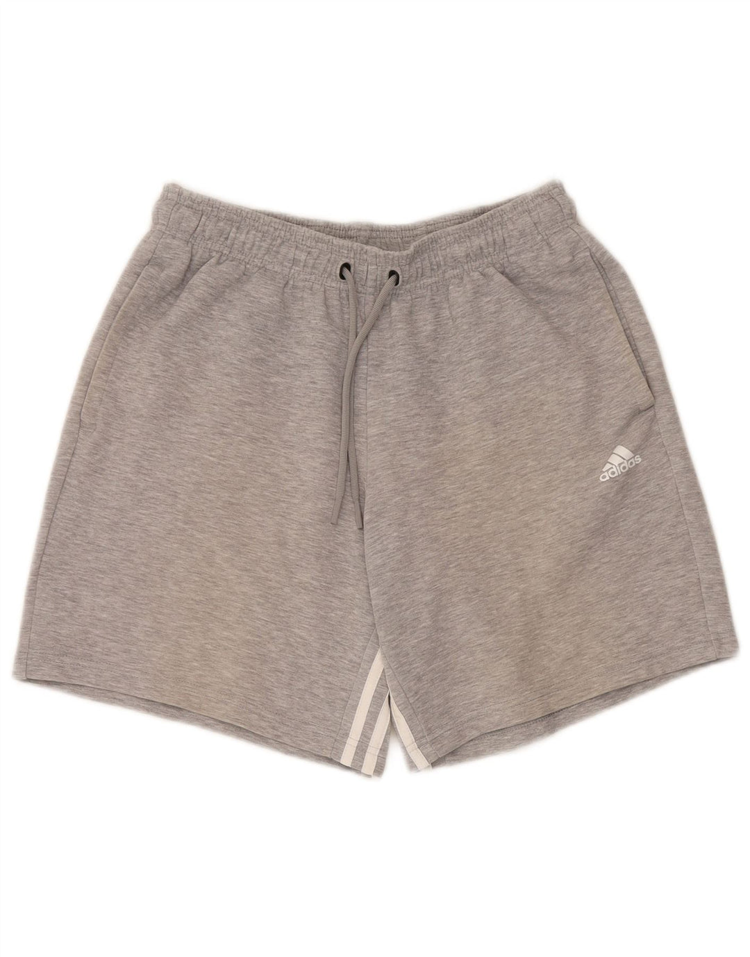 Shorts esportivos masculinos Adidas algodão cinza médio