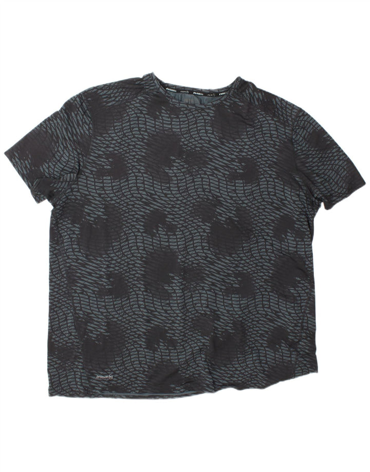 RUSSELL ATLÉTICO Masculino Dri-Power Camiseta Top 2XL Poliéster Geométrico Cinza