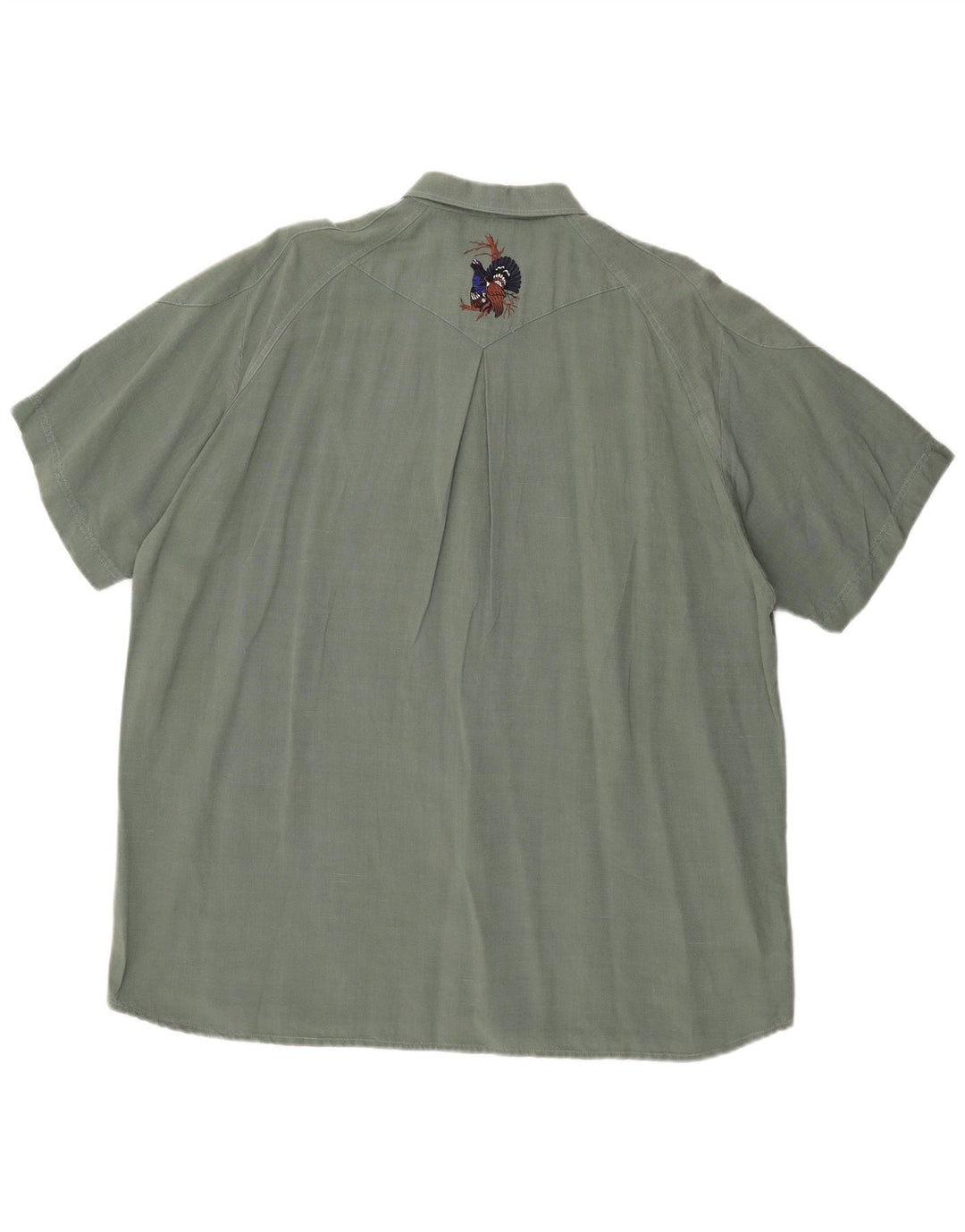Camisa masculina vintage de manga curta 2XL verde
