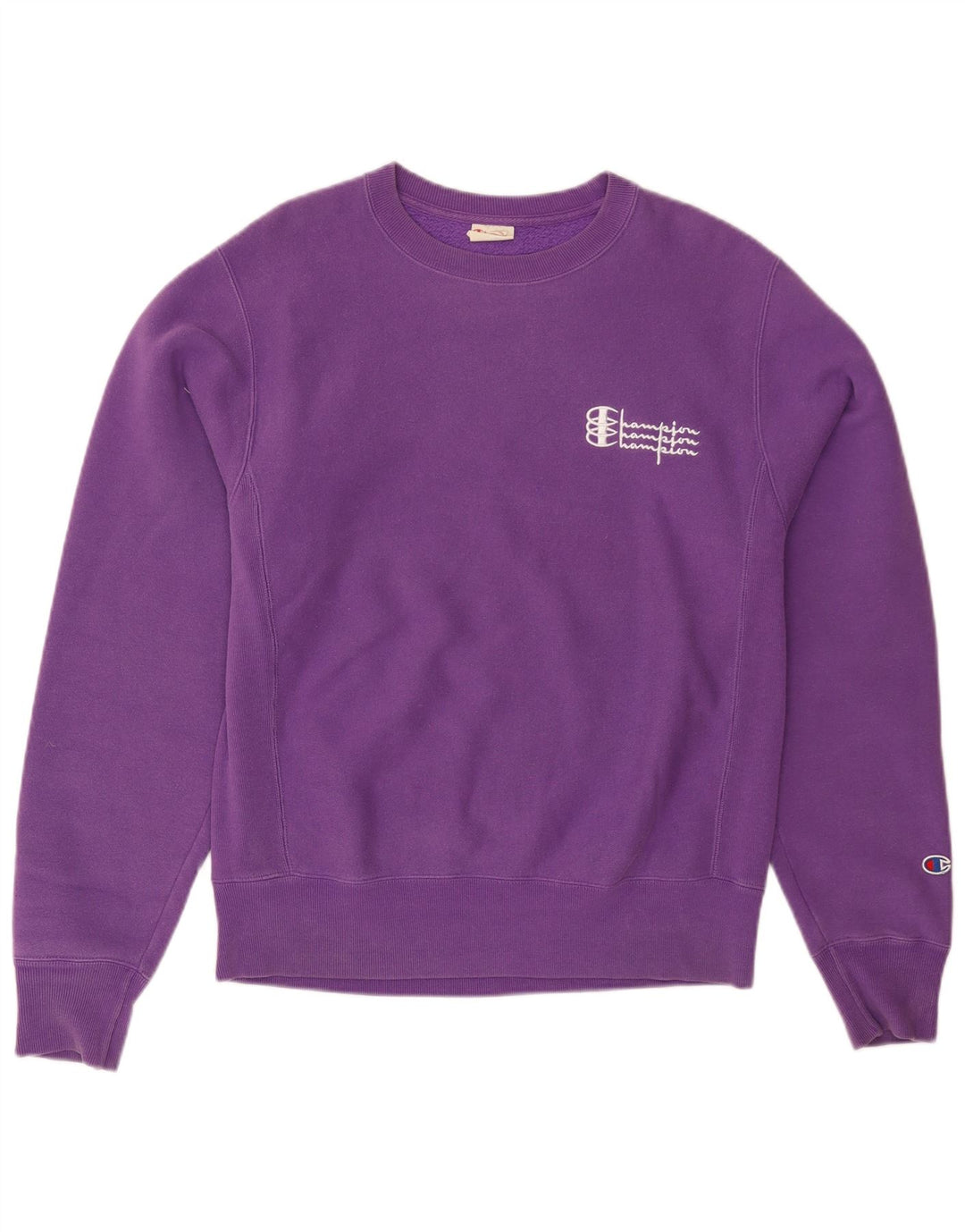 CAMPEÃO Masculino Reverse Weave Gráfico Suéter Pequeno Algodão Roxo