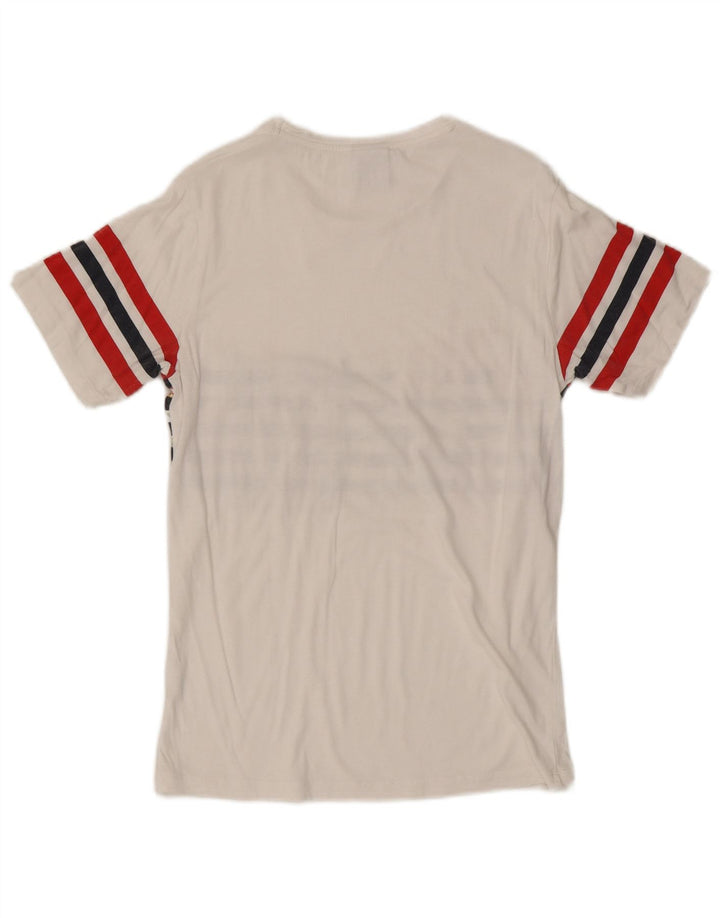 Camiseta masculina Zara Top pequeno algodão floral branco