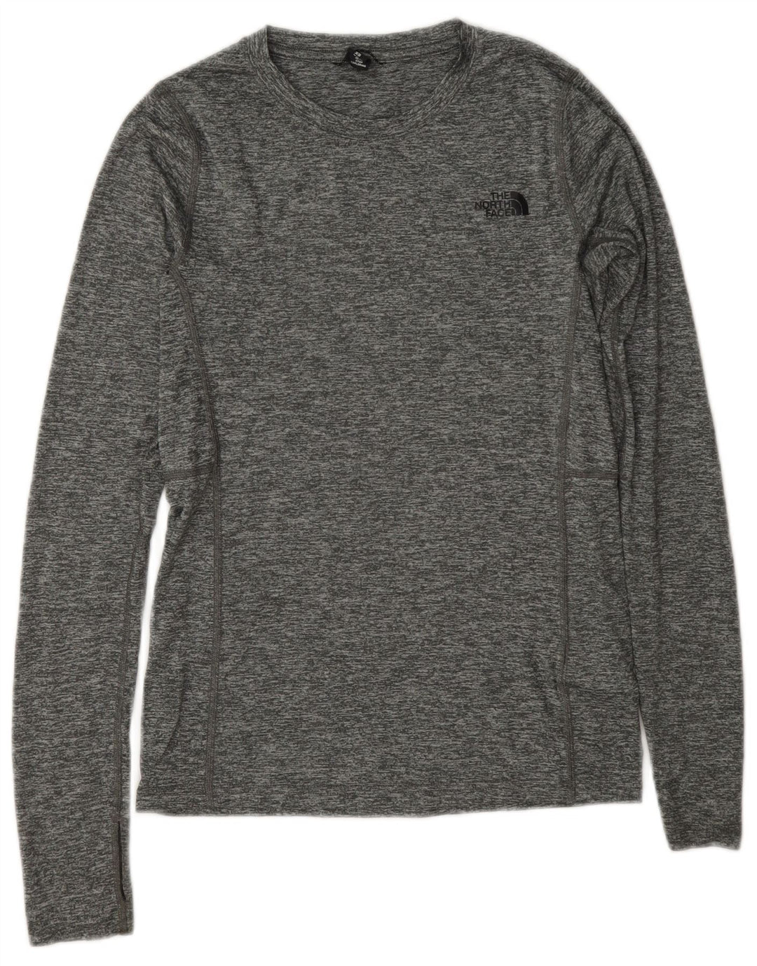 Top feminino The North Face manga comprida UK 6 XS poliéster manchado cinza