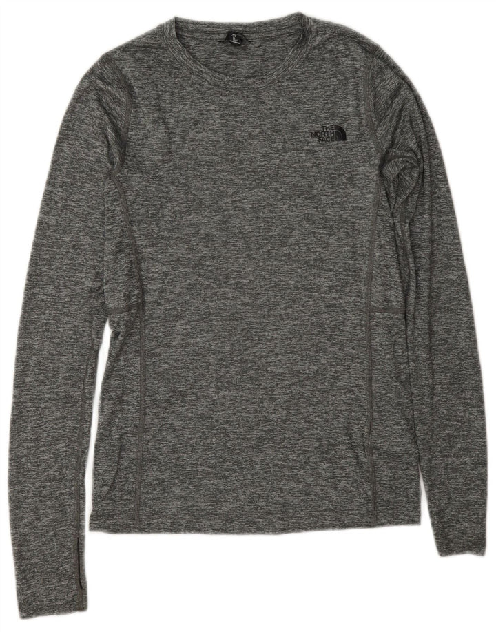 Top feminino The North Face manga comprida UK 6 XS poliéster manchado cinza
