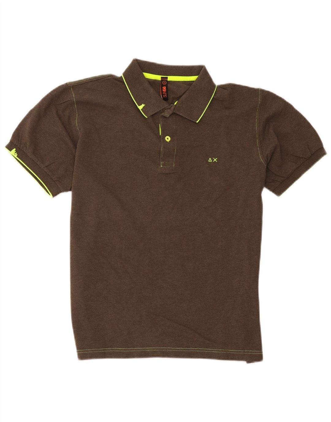 Camisa polo masculina Sun68 grande algodão marrom