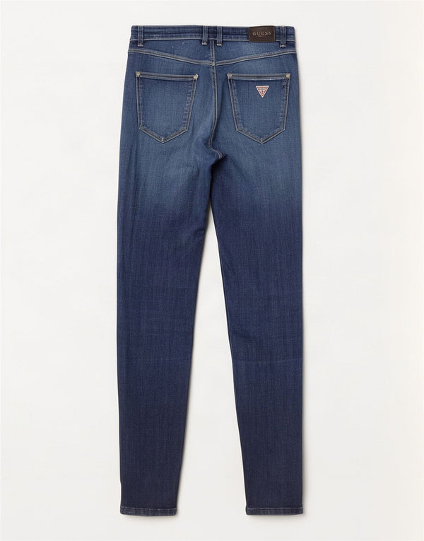 Guess Calça jeans feminina cintura alta W27 L30 azul marinho algodão