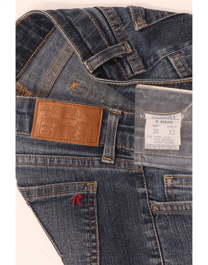 Replay Jeans Bootcut Feminino W28 L32 Azul Algodão