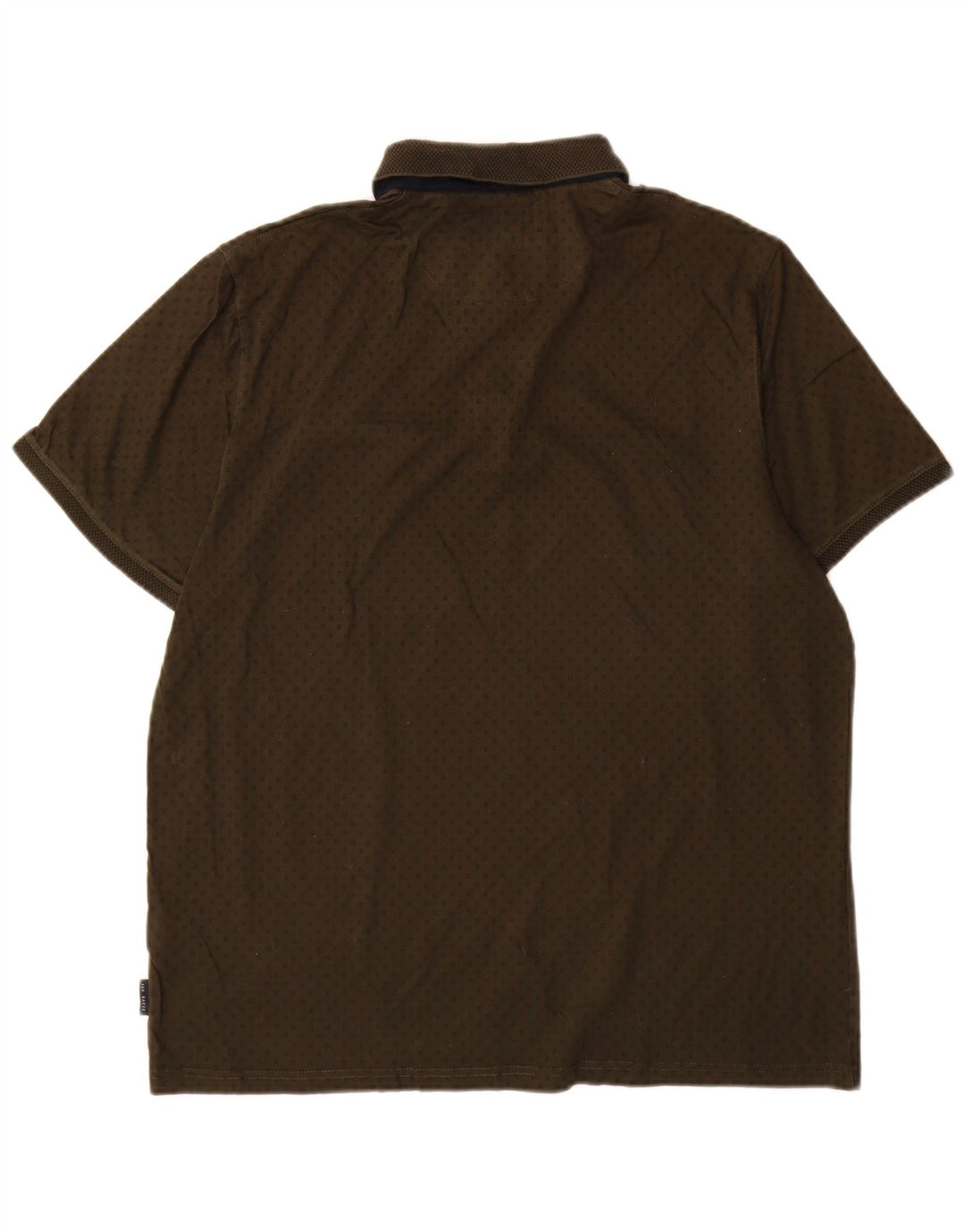 Camisa polo masculina Ted Baker tamanho 5 XL algodão manchado cáqui