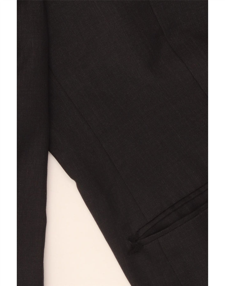 Jaqueta blazer masculina Marks & Spencer curta de 3 botões Reino Unido 48 2XL lã cinza