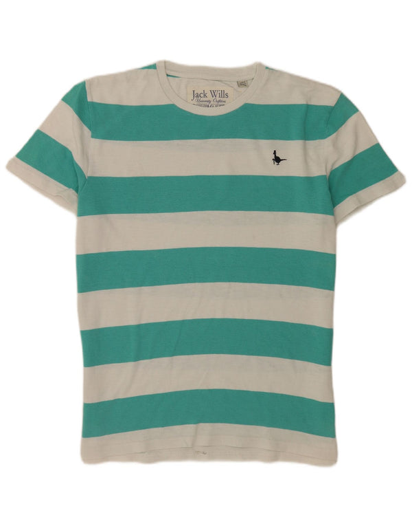 Camiseta masculina Jack Wills Top de algodão listrado verde médio