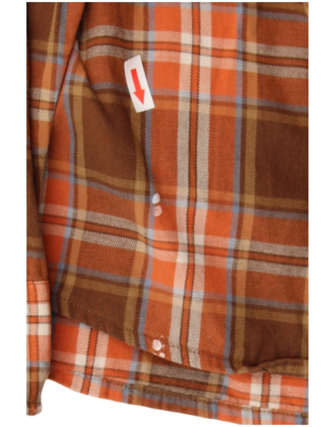 Camisa masculina de flanela Timberland médio marrom xadrez algodão