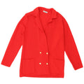 Suéter cardigã feminino vintage US 6 lã virgem vermelha média