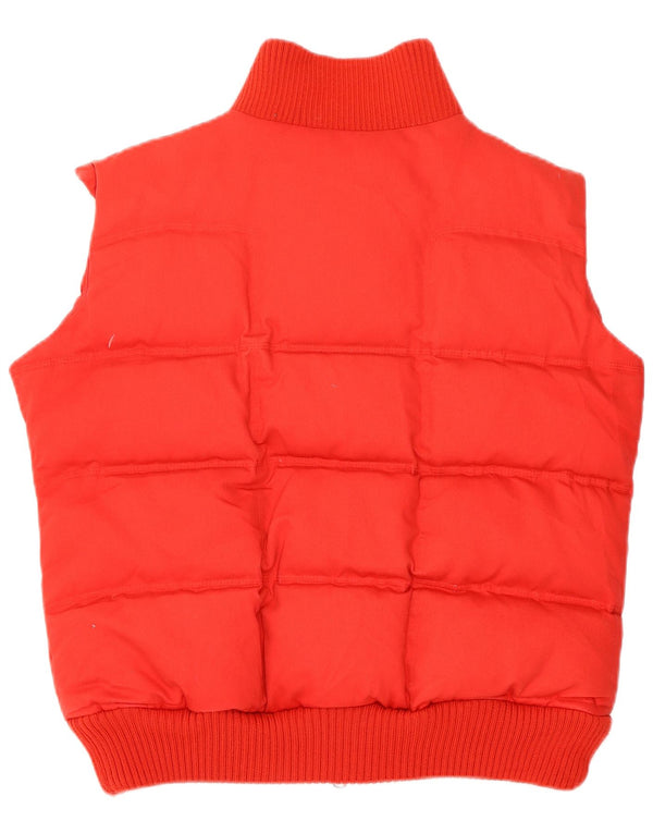 Nike Womens Padded Gilet UK 10/12 Médio Algodão Vermelho