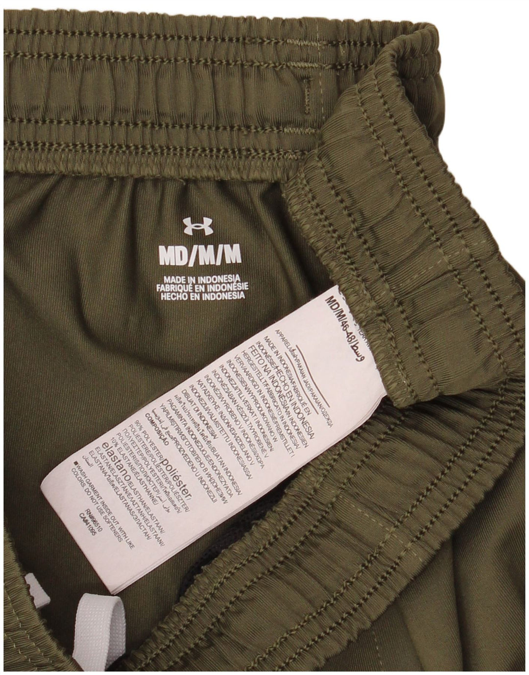 Calça de treino masculina Under Armour poliéster cáqui médio