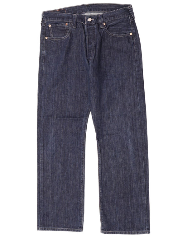 Levi's Masculino 501 Straight Jeans W36 L30 Azul Marinho Algodão