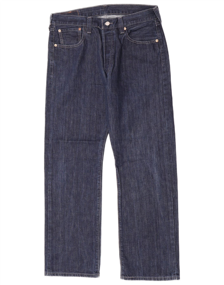 Levi's Masculino 501 Straight Jeans W36 L30 Azul Marinho Algodão