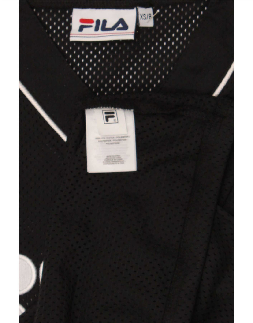 Fila Womens Graphic Oversized Jersey Top UK 6 XS Poliéster Preto