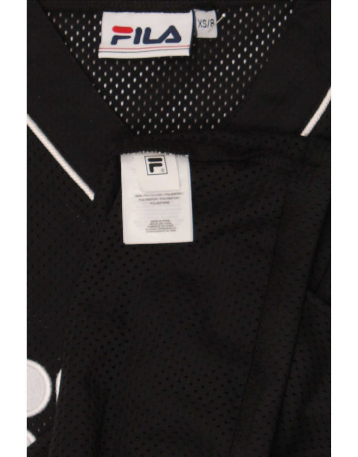 Fila Womens Graphic Oversized Jersey Top UK 6 XS Poliéster Preto
