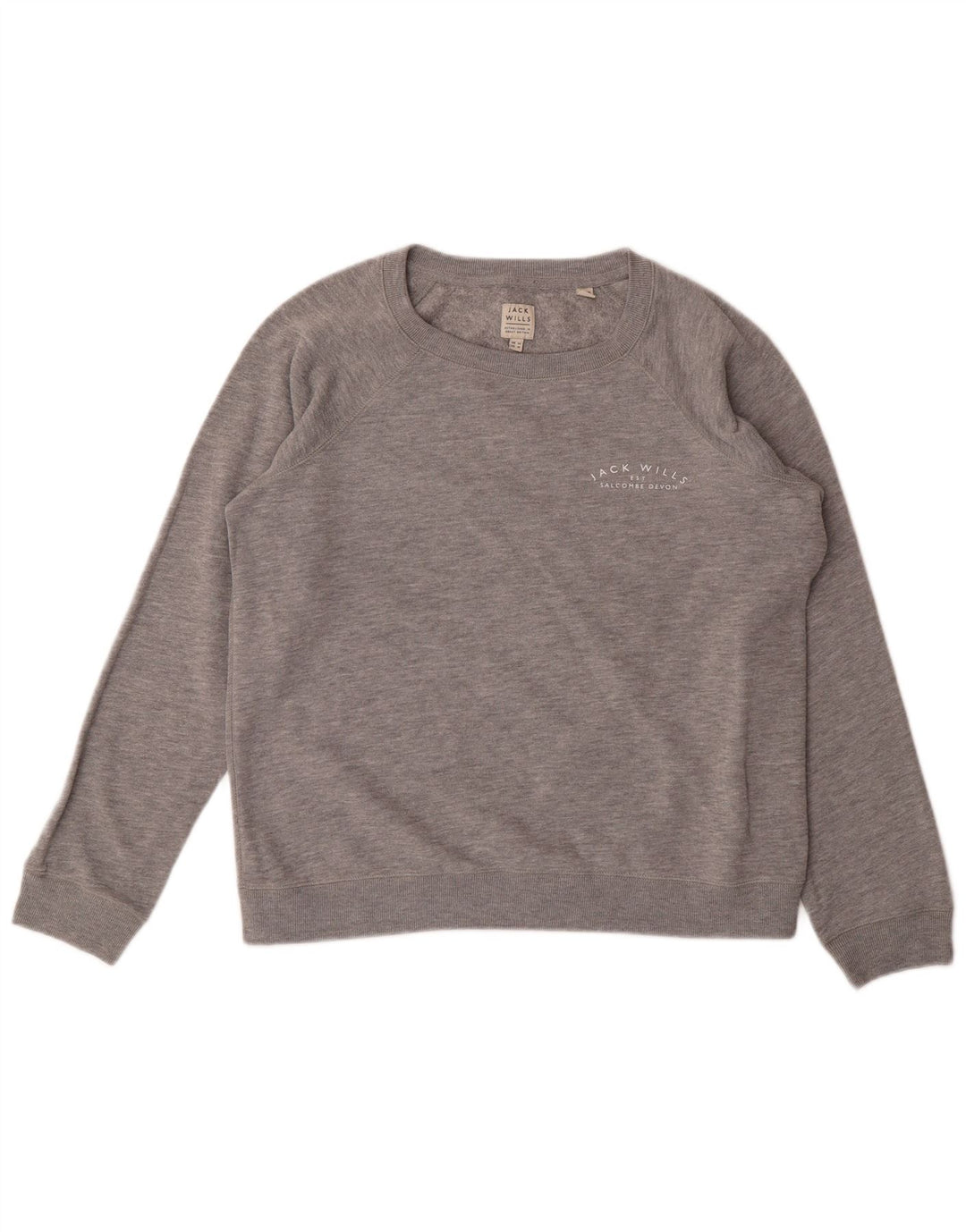 Suéter feminino JACK WILLS Reino Unido 14 grande algodão cinza