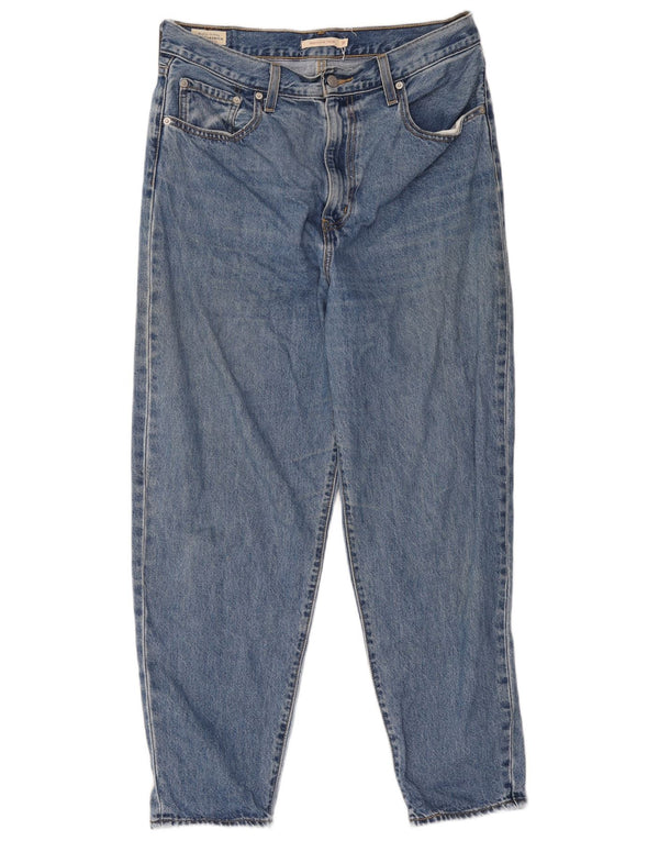 Calça jeans feminina Levi's cintura alta solta ajuste cônico W31 L29 algodão azul