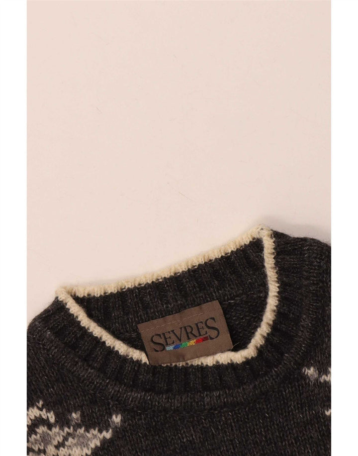 Suéter masculino Sevres com gola redonda IT 48 cinza médio geométrico