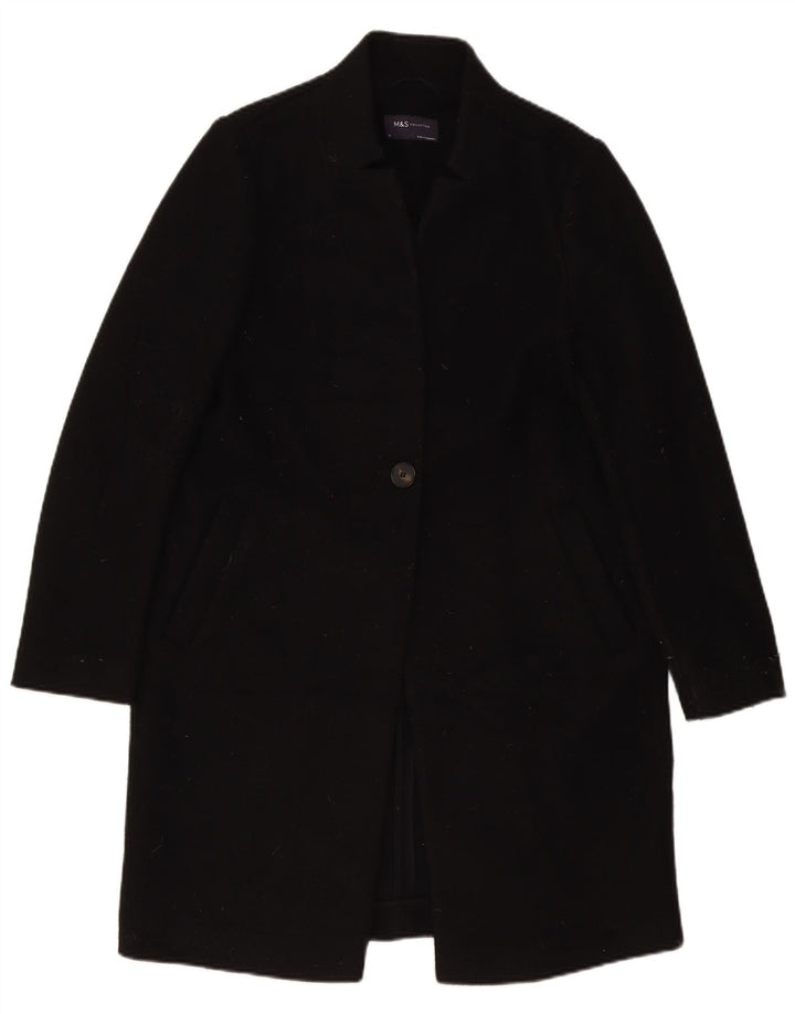 Sobretudo feminino Marks & Spencer UK 10 pequeno poliéster preto