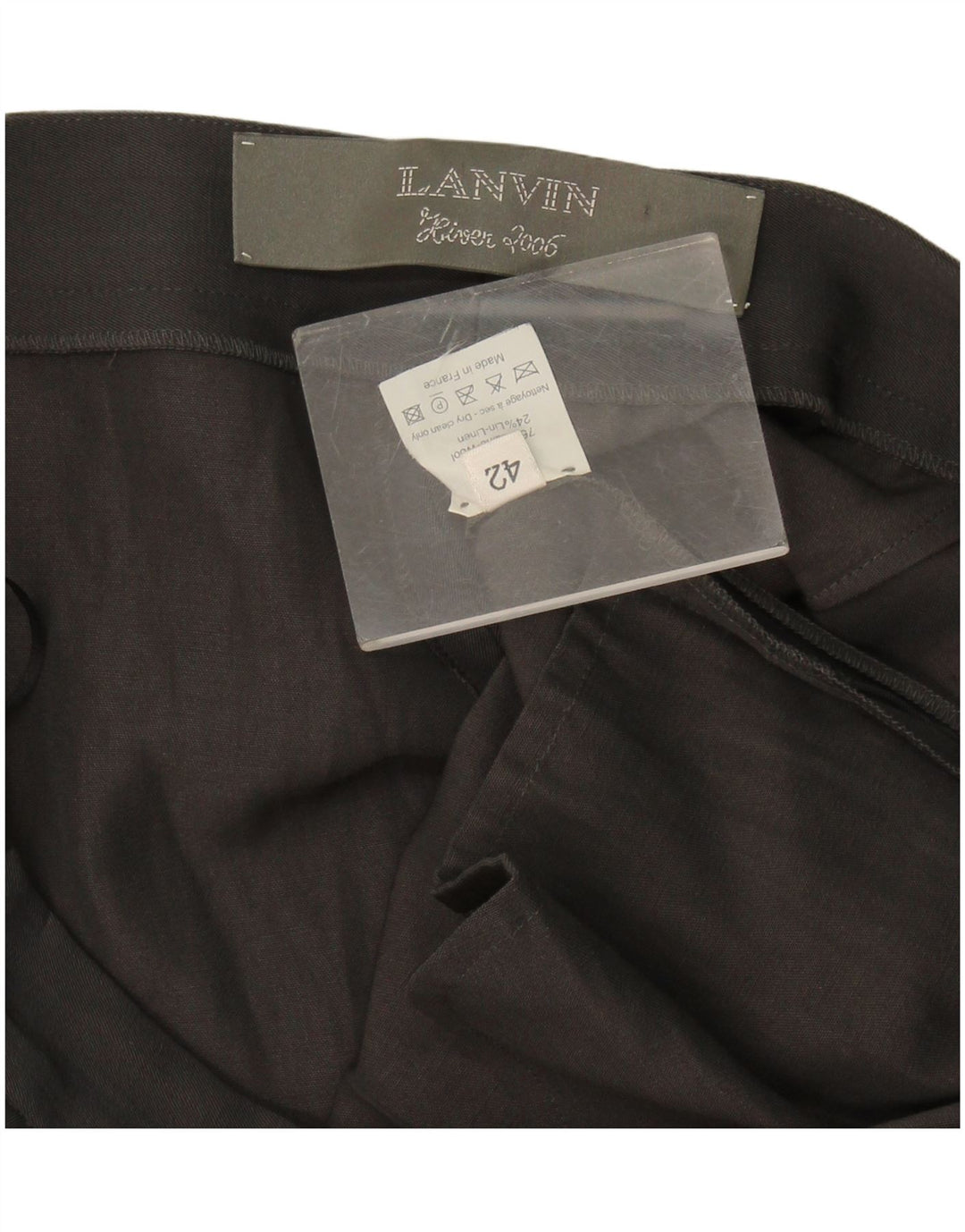 Bermuda Feminina Lanvin Pegged EU 42 Grande W34 Lã Cinza