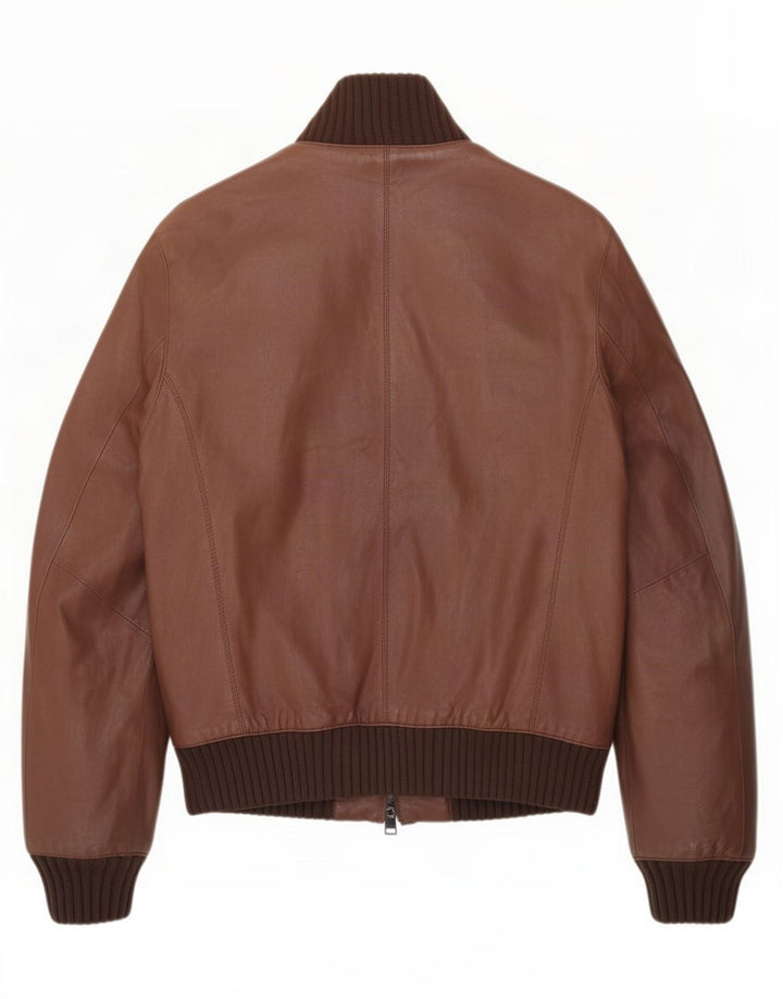 Jaqueta bomber de couro masculina Zen IT 48 marrom médio
