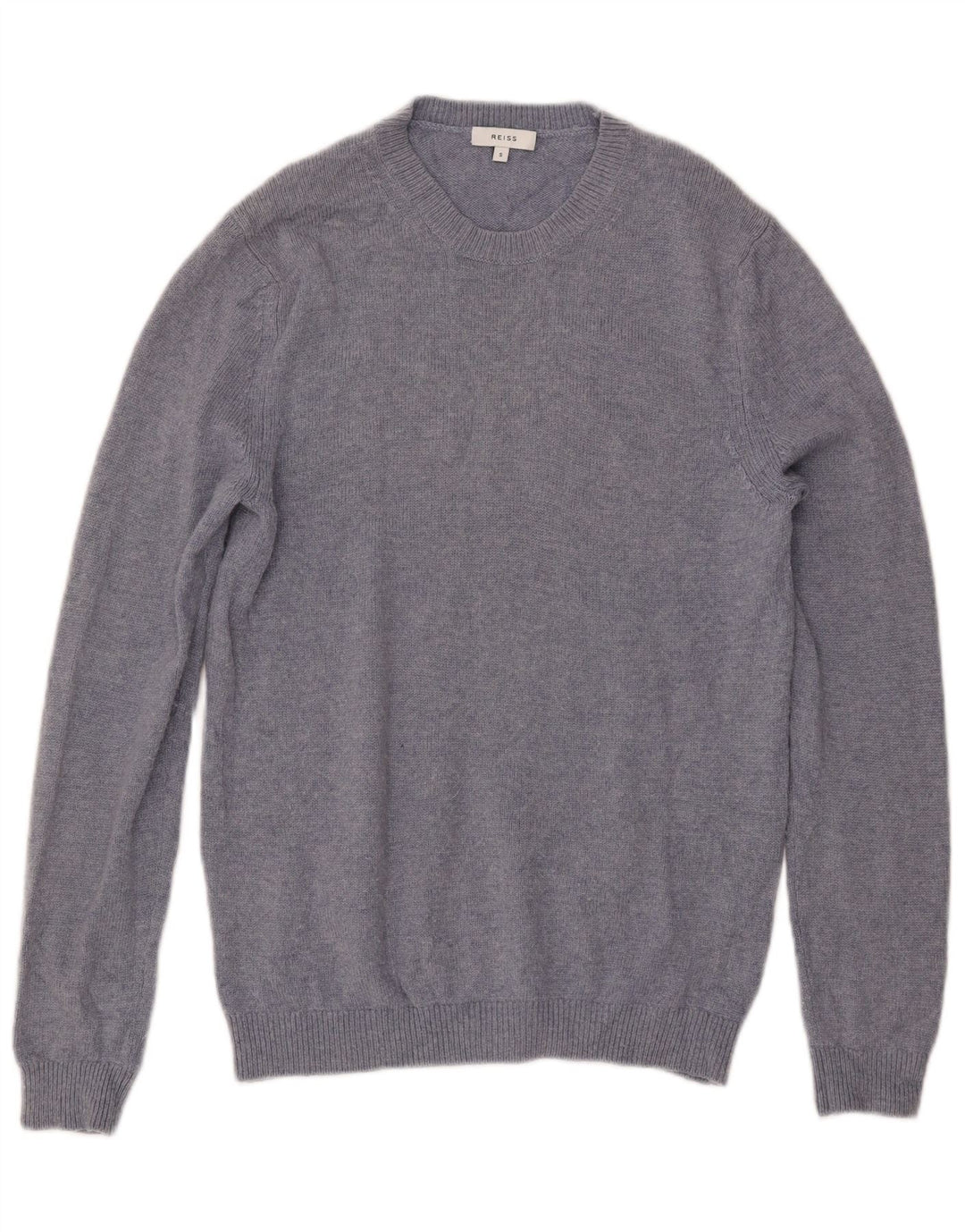 Suéter masculino Reiss com gola redonda e lã azul pequena
