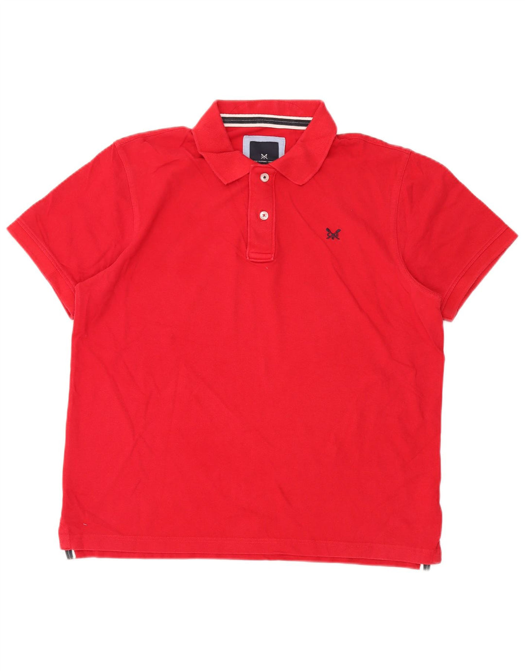 Camisa polo masculina Crew Clothing grande algodão vermelho