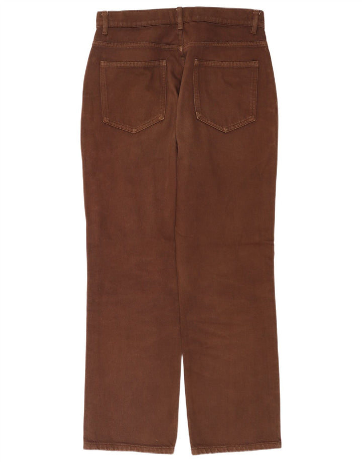 Zara Jeans feminino de cintura alta reta EU 40 médio W30 L28 marrom