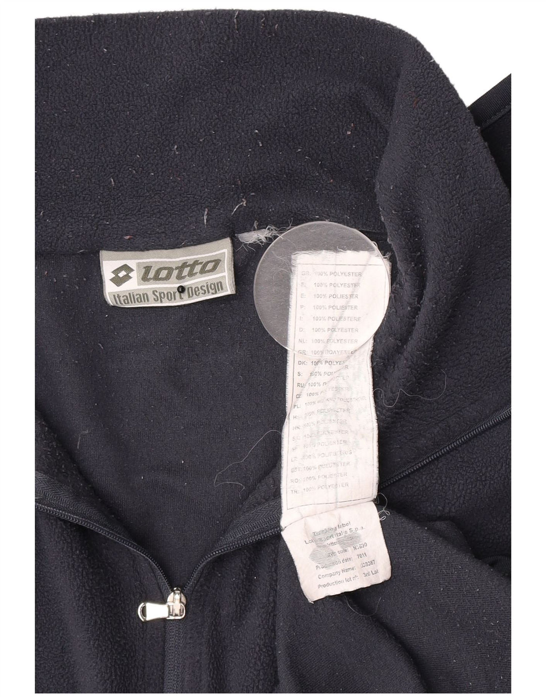 Suéter de lã masculino Lotto com zíper e gola média azul marinho poliéster