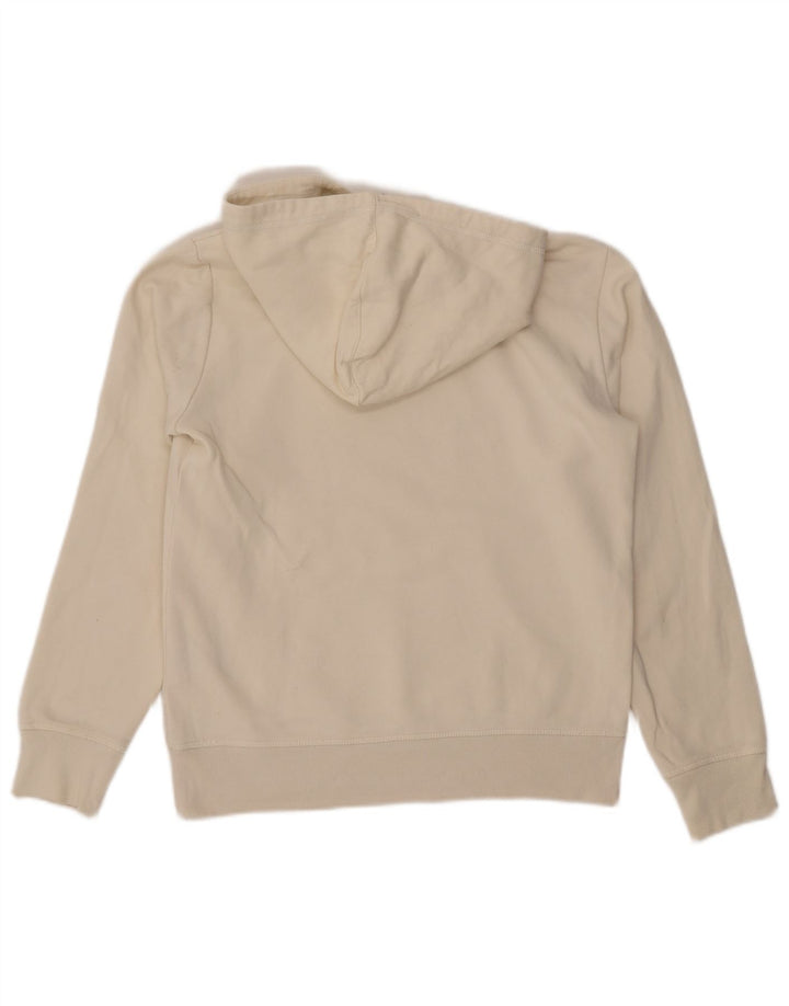 CHAMPION Suéter feminino com capuz gráfico Reino Unido 14 algodão branco médio