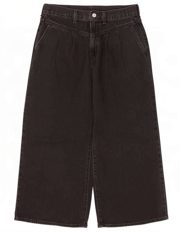 Calça jeans feminina Levi's cintura alta com perna larga W30 L26 algodão preto
