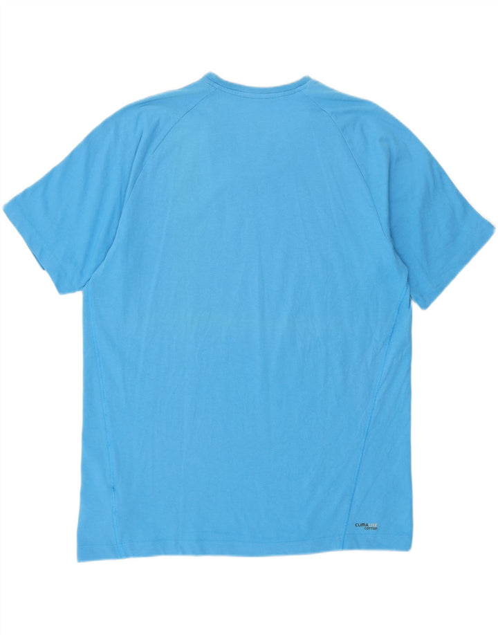 Adidas Mens Climalite Camiseta Top Grande Algodão Azul
