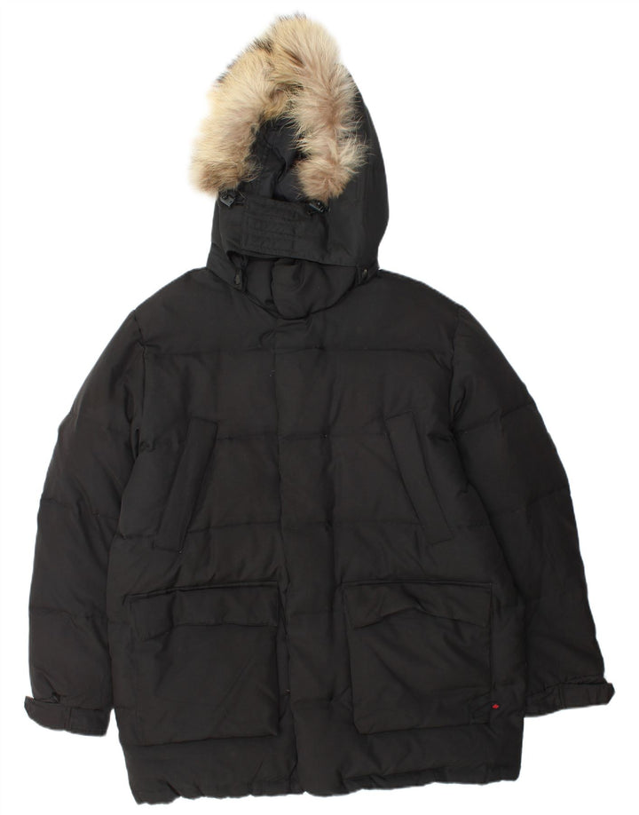 Jaqueta acolchoada com capuz masculina Dubin UK 38 poliéster preto médio