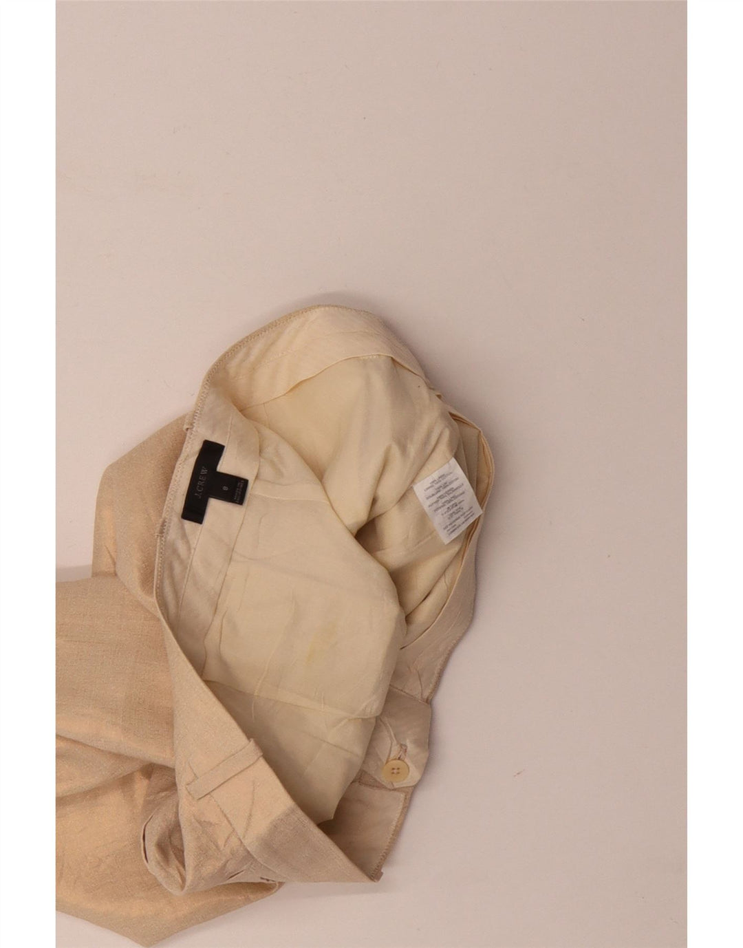 J. CREW Shorts Chino Feminino US 8 Médio W34 Linho Bege