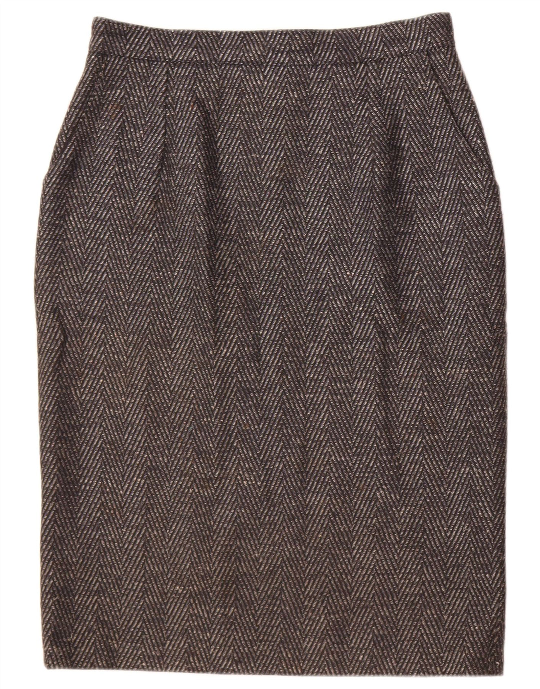 Saia lápis feminina vintage W30 cinza médio Chevron
