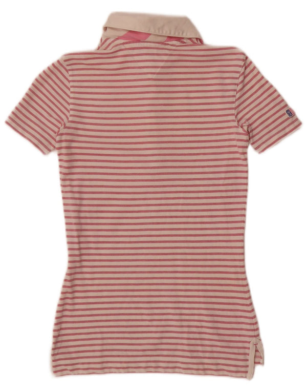 Polo Mulher Tommy Hilfiger UK 4 XS Listrado Rosa