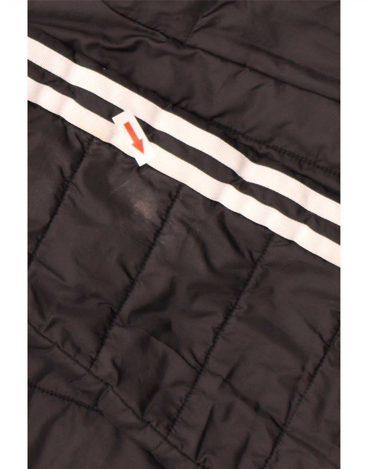 Jaqueta acolchoada com capuz feminina Adidas UK 14 grande poliéster preto