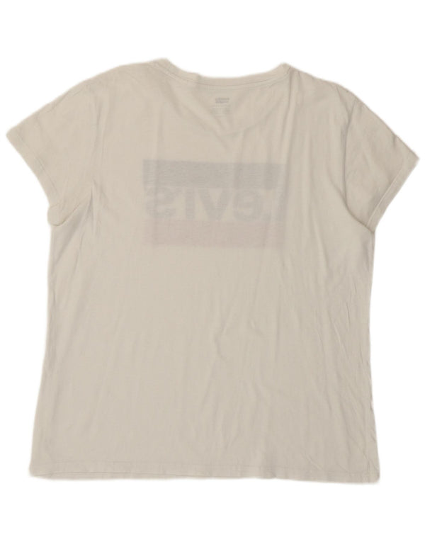 Camiseta feminina gráfica LEVI'S UK 16 grande branca