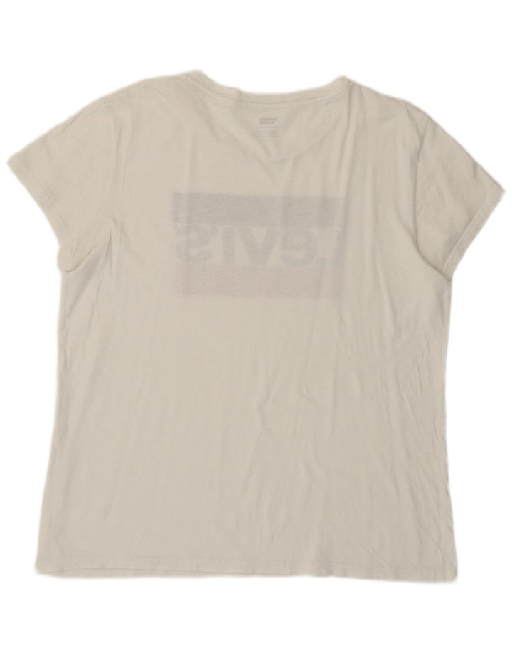 Camiseta feminina gráfica LEVI'S UK 16 grande branca
