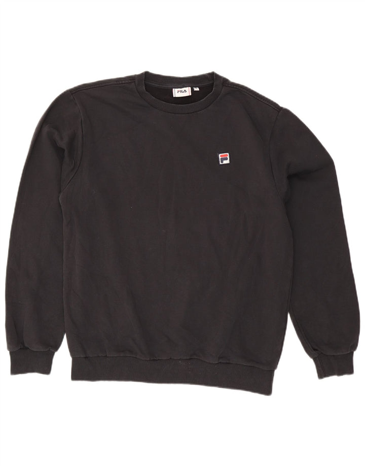 Fila moletom masculino jumper médio algodão preto