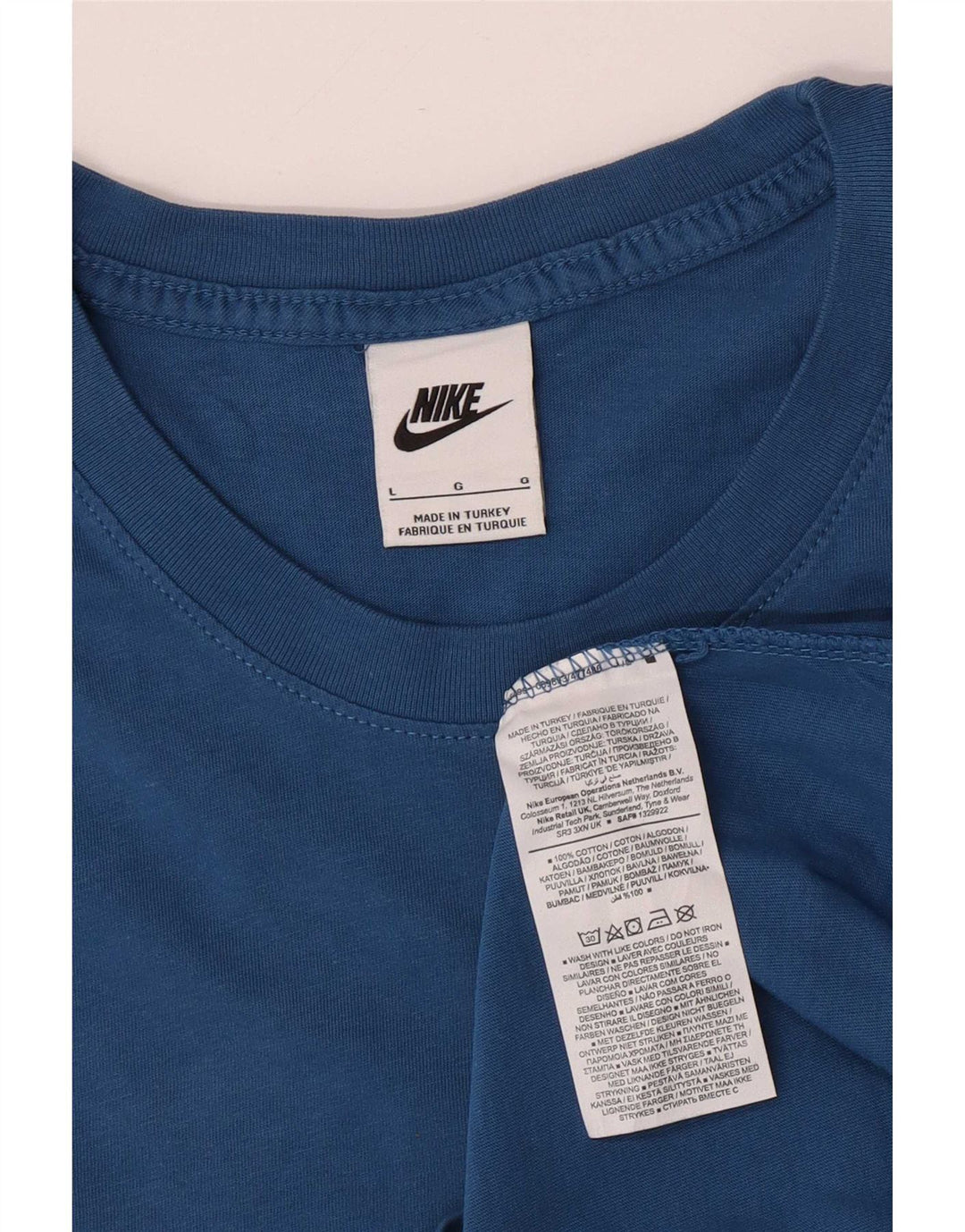 Camiseta masculina Nike grande algodão azul