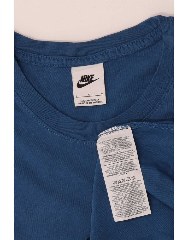 Camiseta masculina Nike grande algodão azul