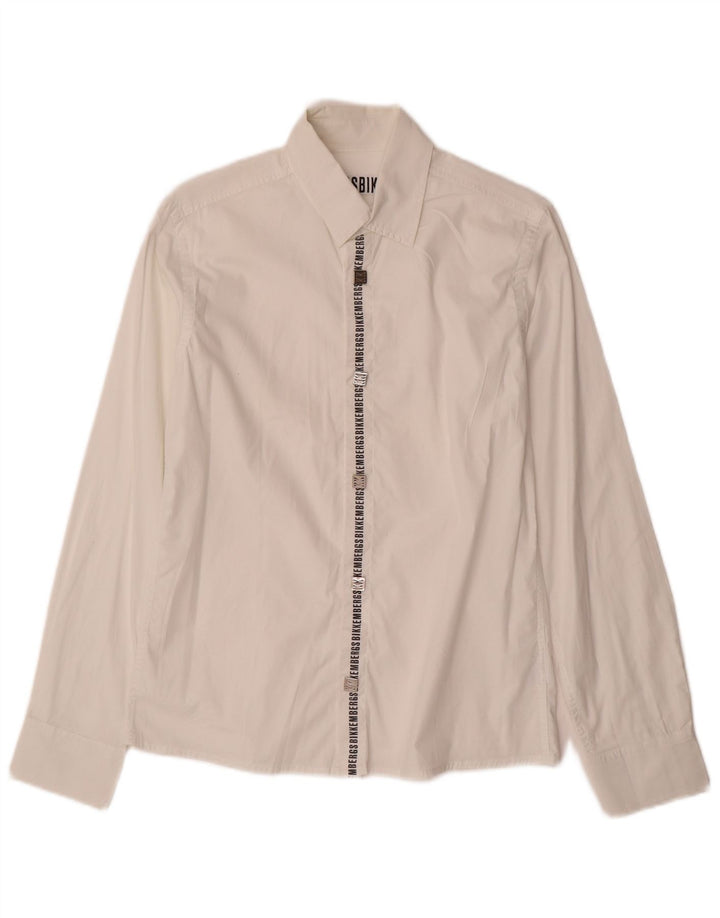 Camisa gráfica feminina Bikkembergs EU 40 algodão branco médio