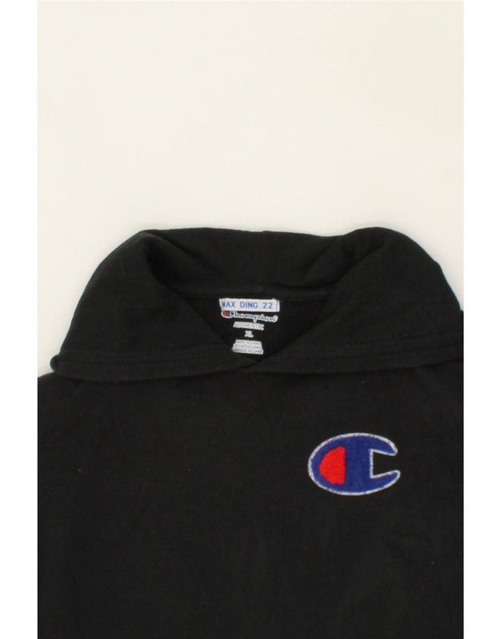 CHAMPION Womens Graphic Hoodie Jumper UK 18 XL Black Cotton Vintage Champion and Second-Hand Champion from Messina Hembry 