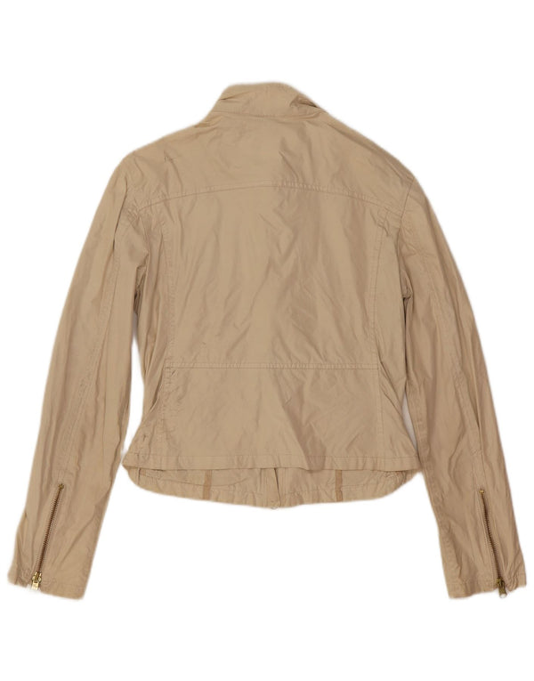 Fay Womens Crop Utility Jacket Reino Unido 8 Pequeno Bege