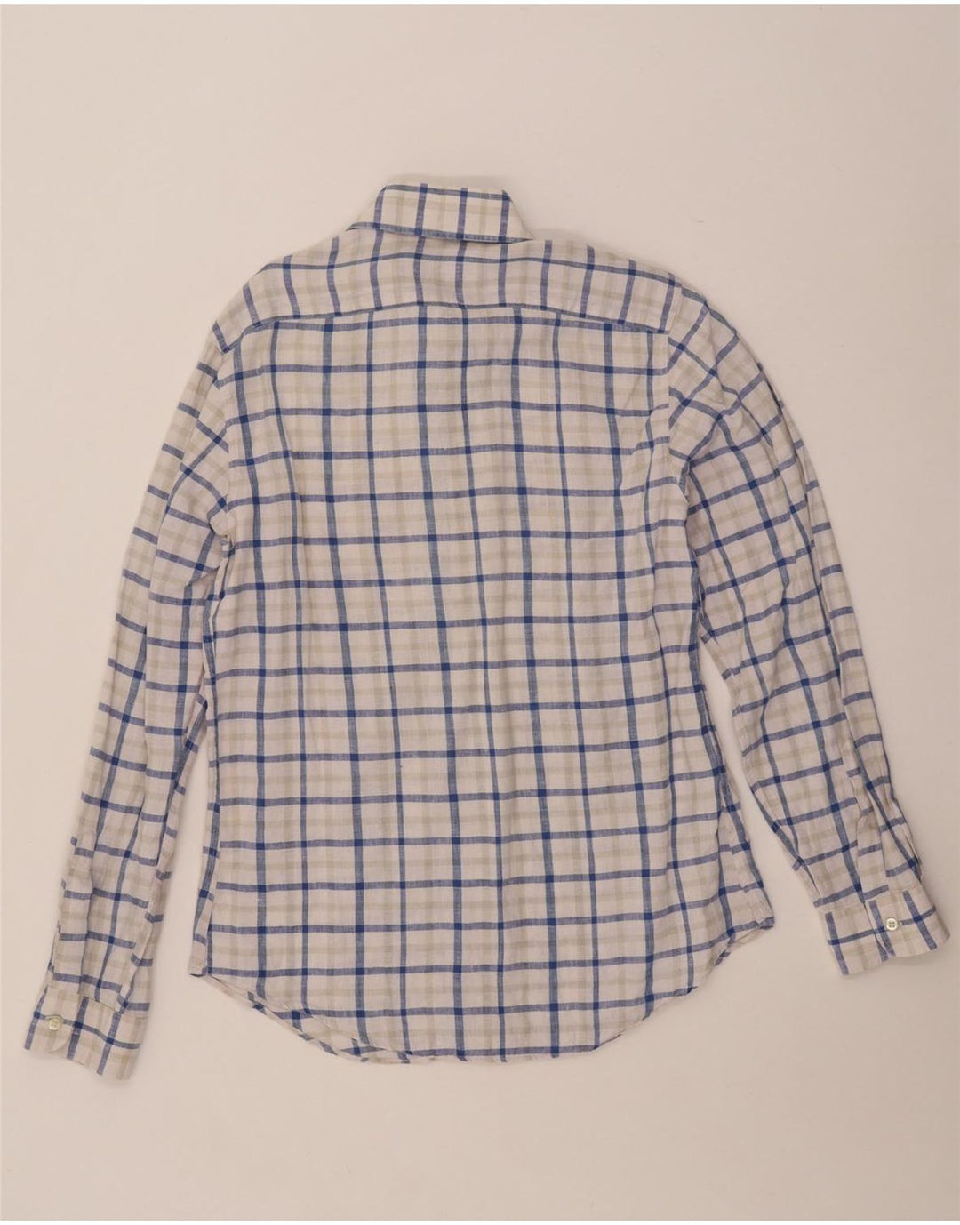 Camisa masculina ARMANI JEANS linho xadrez azul médio
