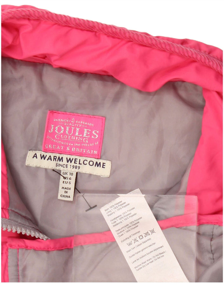 JOULES Colete acolchoado feminino UK 10 pequeno poliéster rosa