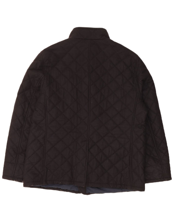 Jaqueta acolchoada masculina vintage IT 60 4XL lã azul marinho